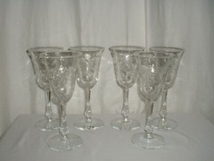Lot of 6 Libbey Rock Sharpe 3007-13 Water Goblets