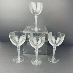 Set 4 Vintage Blefeld Crystal Swirlette Wine Glasses air twist swirl Stem 12oz.