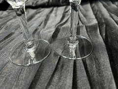 Clear Glass Cordial Glasses Two-Piece Set Tapered Glossy Finish