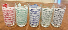 Lot of 5 Hazel Atlas 1950’s Sing-A-Long Tumbler Glasses