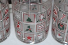Vintage Culver Serve Mates Frosted Old Fashioned Tumblers 4 Christmas Carole
