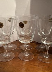 Vintage Cristal d’Arques Lead Crystal Wine Glasses New Set of 6 Stemmed Glass