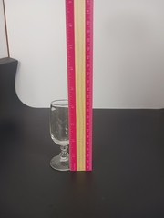 One Vintage Sherry Port Wine Glass Clear Footed About 4″ Tall