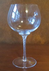 Cristal de Sevres of France Spirale Air Bubble 7 ¾” Balloon Burgundy Wine Goblet