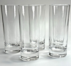 Pretty Highball Glasses Set of Five 6″ Tall-8oz Capacity