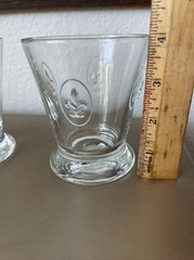 La Rochere France Fleur De Lis (Lys) Double Old Fashioned Rocks Glasses Set of 2