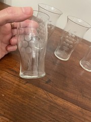 Vtg Marion Glass Etched Grape and Leaves Juice Glass Water Tumbler Set of 4