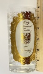Glass Tumbler Vintage EARLY AMERICAN FAMILIES FROM GERMANY Mid-Century High Ball