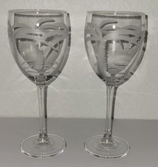 Palm Tree Wine Glass Glasses Rolf, Set of 2