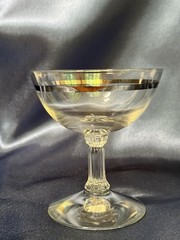 Fostoria Crystal Reflections Collection Platinum Band Low Sherbet Ribbed Stem