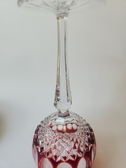 Godinger Edinburgh Crystal Cut To Clear Hock Wine Glass Crystal Ruby Red READ