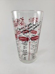 Vintage Federal Glass Cocktail Mixer Tumbler Six Drink Recipes Martini Manhattan