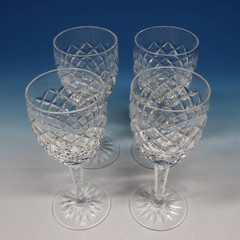 Waterford Crystal – Comeragh Pattern – 4 Claret Wine Glasses – 6 5/8 inches
