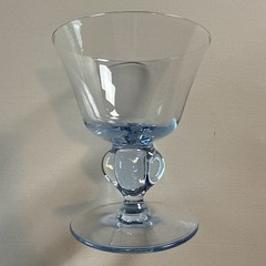 VTG Ingrid Gulli Light Blue Lobe Stem Glass Wine Glasses 4.25″ Set of 2 Barware