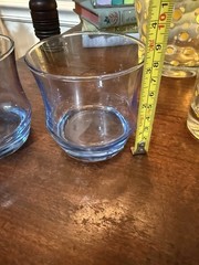Vintage Rocks Glasses Whiskey Lowball Barware Juice Libbey Impromptu Azure Blue