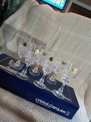 Vtg.Cristal D’Arques Durand Set Of 6 Pompadour Glasses 17 Cl, 24%Lead Crystal OB