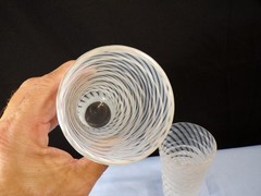 Set of 2 Fenton French Opalescent Glass Spiral Optic BARCELONA Tumblers