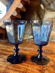 Colonial style Vintage Lenox Antique Dark Blue 6 3/4” set of Stemmed Goblets US