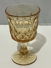Set 4 VTG amber gold yellow stemmed wine juice glasses Noritake Perspective