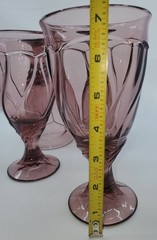 Vintage Noritake Sweet Swirl Amethyst Goblet●Iced Tea Glasses 7.25in●4 Piece Set