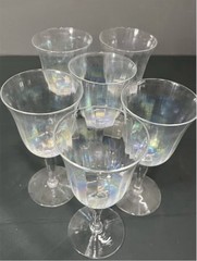 Set Of 6 – Iridescent Water Glasses 6.5” H
