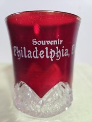 Victorian Ruby Flashed 3.75 Inch Philadelphia Souvenir,Excelsior Springs.