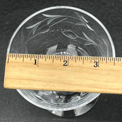 Vtg Imperial Ohio Crystal Cut Meander Berries Leaves Champagne Glasses Set of 2