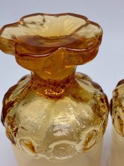2 Tiffin Franciscan Madeira Glasses 5.5″ Tall Footed Goblet Golden Yellow