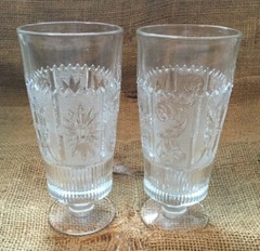 2 Vintage Westmoreland Princess Feather Iced Tea Tumblers Glasses