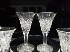 (1) Sherry Glass 4-1/2″ American Brilliant Period cut glass crystal hobstars