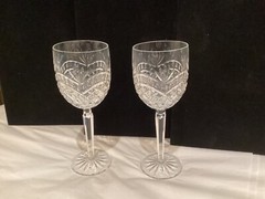 RARE PAIR OF AUTHENTIC SIGNED WATERFORD ARTISAN COLLECTION WATER GOBLETS NO RES