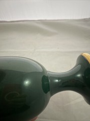 Fitz & Floyd Vintage 1978 Renaissance Dark Green China Goblet Cup Gold Tone Trim