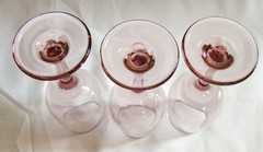 3x Water – Wine Goblet Premiere Pink by Libbey Glass Company, 8oz