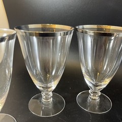 Set Of 5 Tiffin Franciscan Brookmar Ice Tea Platinum Trim Vintage
