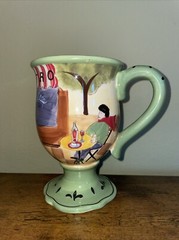 Certified International Green Ceramic Goblet Jennifer Brinley