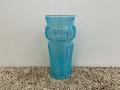 Vintage 1960s Wheaton Bullseye Opalescent Blue 6.75″ Glass Tumbler