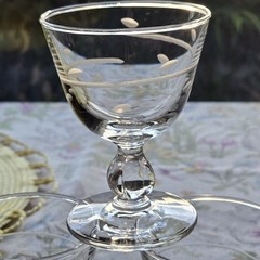 Libbey Interlude Clove Stem Spiral Cut Liquor Cocktail Glasses 4″ Set of 3 RARE