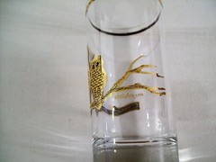 MCM CULVER Gold Encrusted Owl Tumblers – Set of 4 – 10 Ounce –1960’s- Highballs