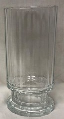 DANSK VNTG GUSTAV BARWARE TALL TUMBLER PEDESTAL FOOT GEOMETRIC CLEAR GLASS ~ 6″