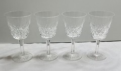Set Of 4 Waterford Crystal Lismore Glass Glasses 5 7/8” Tall