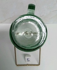 6 Vtg Anchor Hocking Green Tankard Beer Mug Glasses Line Lites Ribbed