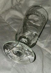 VTG Tiffin Franciscan Woodstock Hobstar Star Cut Footed Base Glass Wreath Band