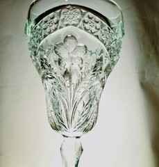 Antique EAPG Indiana Glass Gaelic Water Goblet Clear Chloris Pattern Circa 1908