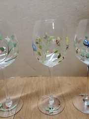 6 Lenox Butterfly Meadow Hand Painted Wine Glasses Butterfly Euc M 25