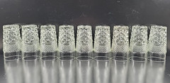 9 Anchor Hocking Wexford 10 Oz Tumblers Vintage Clear Diamond Cut Etch Retro Lot