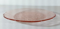 Vintage ARCOROC France ROSA PINK Glass Salad Plate ROSES 7 1/2″