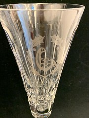 WATERFORD 135431 1ST ED. 12 DAYS OF XMAS PARTRIDGE CRYSTAL FLUTE GLASS
