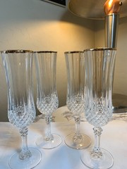 VTG Cristal D’Arques Longchamp Gold Champaine Chutes Set of 4