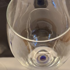 Art Glass Cobalt Drop Stem Wine Glasses Set of 2