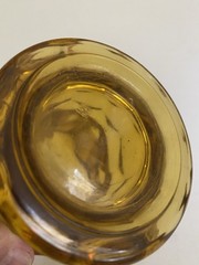 2 Vintage 5” Anchor Hocking Amber Glasses Georgian Honeycomb Paneled 11 Oz